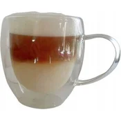 shumee Termo vrček, steklo z ročajem, 250 ml, dvoslojni, izolirane stene