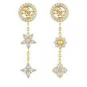 Guess Pozlačeni viseči uhani Flowers Secret Garden JUBE06036JWYGT/U
