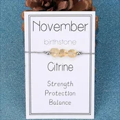 Zapestnica z mesečnim kamnom - November / Citrin KP38759