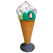 Casa Padrino luxury decorative ice cream cone/waste bin multicolored H. 145 cm - Large decorative ice cream - XXL deco ice cream - Gastronomy decoration - Ice cream parlor decoration