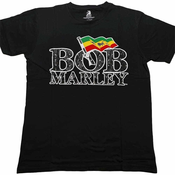 Bob Marley Majica Flag Logo Unisex Black L
