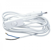 Elit+ prikljucni kabl euro utikac pp/l-u 2x0.75/ 3m sa meduprekidacem beli 2.5a 250v ( EL75292 )