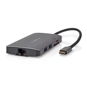 USB Multiport Adapter | USB-C 3.2 Gen 1 – HDMI, MicroSD, RJ45, 4xUSB, SD | NEDIS