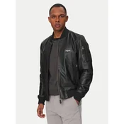 Aeronautica Militare Usnjena jakna 261PN5053UPL00320 Črna Regular Fit