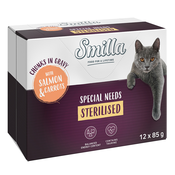 Varčno pakiranje Smilla koščki z zelenjavo 24 x 85 g - Sterilised losos in korenček