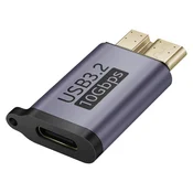 LINQ LinQ, Adapter USB-C Ženski na Micro-B 3.2 SuperSpeed Moški 10Gbps, Siva, (5000191841)