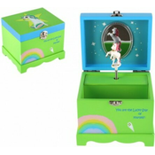 Kutija za nakit, jednorog koji se igra za rastezanje, zeleni vrh s drvenim šarkama