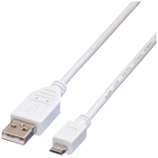 VALUE Value USB kabel USB 2.0 USB-A vtič\, USB-mikro-B vtič 0.15 m bela zaščiten 11.99.8751, (20417289)