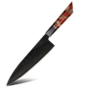 Damaskasti kuhinjski nož Enjin - Chef / Rdeča / Rjava KP37396