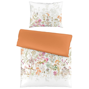 Fleuresse POSTELJNINA 140/200 cm mako saten krem barve, roza, bela, temno oranžna, pastelno zelena