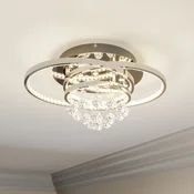 Lucande LED stropna svetilka Keely, krom, kristal, 45 cm - Dnevna soba/jedilnica - Sodobni - krom, prozoren - Kovina