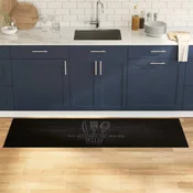 vidaXL Kuhinjska preproga Črna 180 x 60 cm Žamet