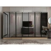 Hanah Home ormar sa reflektujucim staklom Nisa 20653, 315 cm, dore
