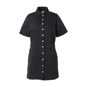 LEVIS  Dolga srajca Short Sleeve Logan Western Dress črn denim
