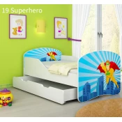 Dječji krevet ACMA s motivom + ladica 140x70 cm 19-superhero