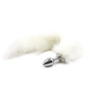 Gardj Europe Analni čep z repom Long Fox Tail, bel