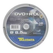 TRAXDATA Medij DVD+R 8x DUAL LAYER 8.5GB spindle 10kom