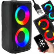 Aku. prijenosni LED RGB bluetooth 5.0 zvucnik FM USB SD POWER BASS