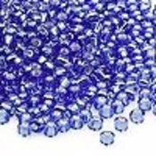Kašaste perle (seed beads) 4 mm providna sa srebrnom linijom srednje plava