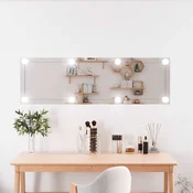 Zidno ogledalo s LED svjetlima 30 x 100 cm stakleno pravokutno