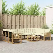 Set vanjskih sofa s jastukom 10 pcs Bijela i krem
