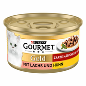 36 + 12 gratis! Gourmet Gold fina pašteta 48x85 g - Losos & piščanec