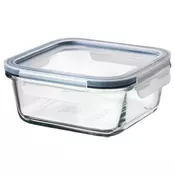 IKEA 365+ Posuda za hranu s poklopcem, kvadrat staklo/plastika, 600 ml