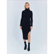 MixRay Pletena obleka Strickkleider črna