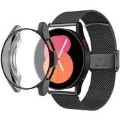 GS Zapestnica + ovitek z zaščitnim ovitko za Samsung Galaxy Watch 5 40 mm, črna