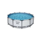 Bestway Bazen Steel Pro MAX okrogel svetlo siv O 366 x 100 cm