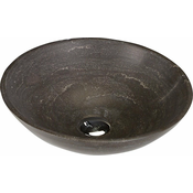 Kamniti umivalnik BLOK 1, premer 40 cm, temni mat kamen - Barve - 24 - Kamen - Stojalo - Ne - Sapho - BLOK - 40.00 - Brez odprtine - Ring - Umivalnik za namestitev na polico - Ř 40x12 cm