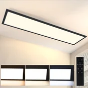Nettlife NETTLIFE LED stropna svetilka 120x30CM 48W črna plošča zatemnljiva z daljinskim upravljalnikom za moderno dnevno sobo, pisarno, kuhinjo, hodnik, (22111381)