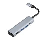 INF 4-v-1 USB-C na HDMI Hub Adapter 4K - Napajanje in 5Gbps prenos podatkov, (5000129837)