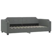 Vidaxl Raztegljiva postelja temno siva 100x190 cm blago