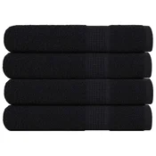 Vidaxl Savna brisače FROGN 4 kosi črne 80x200 cm 360 g/m2