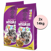 WHISKAS Junior s piščancem 2x14 kg