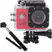 SJCAM sportska kamera s vodootpornim kućištem SJ 4000 WiFi, crvena + selfie stick