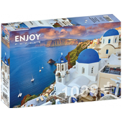 Puzzle Enjoy od 1000 dijelova - Pogled sa Santorinija