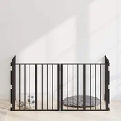 vidaXL Pasja vrata 4 pcs Črna 60 x 60 cm Cinkana jeklena
