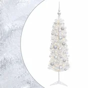 Vidaxl Umetno ozko božično drevesce z božično kroglico 150 cm 150 LED