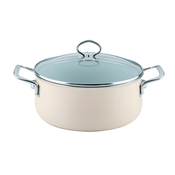 KOZICA RIESS 24 CM 4 L AVORIO NIZKA S STEKLENIM POKROVOM