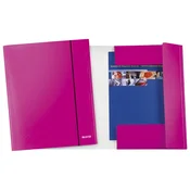 Mapa kartonska z elastiko a4 leitz wow metal pink