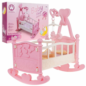 Kolijevka za lutke s dodacima Inlea4Fun BABY BED - roza