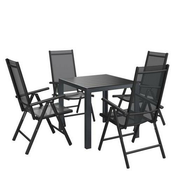 GARNITURA VRTNOG STOLA  metal, plastika, tekstil antracit, crna