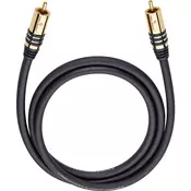 Oehlbach Cinch avdio priključni kabel [1x Cinch vtič - 1x Cinch vtič] 5 m črne barve, pozlačeni vtični kontakti Oehlbach