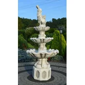 Casa Padrino baroque fountain gray/white A� 89 x H. 180 cm - Magnificent garden fountain in baroque style - Round garden decoration stone fountain - Baroque garden decoration accessories
