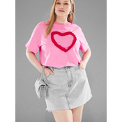 Trendyol Curve Ženska majica Tbbss25Bf00022, Roze