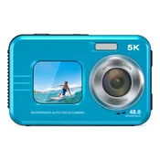 INF 5K Vodoodporni Digitalni Fotoaparat z Dvojno Kamero za Družinsko Uporabo Blue, (5000071108)