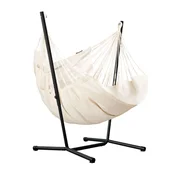 La Siesta Fiji - Komplet Viseči Stol Organic Latte Comfort in Jekleno Stojalo