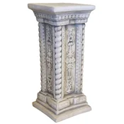 Casa Padrino baroque garden deco pillar gray 24 x 24 x H. 57 cm - Antique style stone pillar - Magnificent garden pillar - Baroque garden & terrace decoration accessories